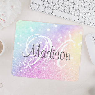 Custom Colourful Glitter Iridescent Elegant Mouse Pad