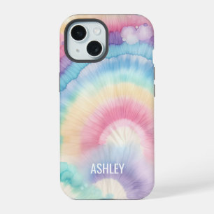 Custom Colourful Groovy Tie Dye Pattern iPhone 15 Case