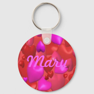 Custom Colourful Hearts Key Chain