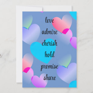 Custom Colourful Hearts Valentine's Day Holiday Card
