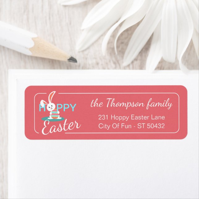 Custom Colourful Hoppy Easter Bunny Pattern (Insitu)