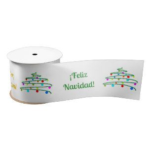 Custom Colourful International Merry Christmas  Satin Ribbon