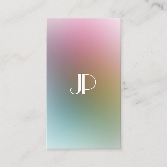 Custom Colourful Modern Elegant Monogram Template Business Card (Front)