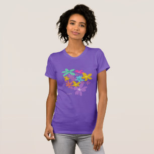 custom colourful modern floral pretty feminine T-Shirt