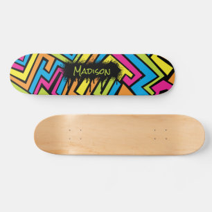 Custom Colourful Neon Graffiti Street Art Pattern  Skateboard