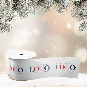 Custom Colourful Rectangle Logo Business Company Satin Ribbon