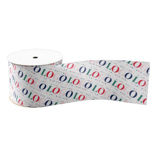 Custom Colourful Rectangle Logo Pattern Repeating Grosgrain Ribbon