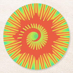 Custom Colourful Red Spiral Paper Coasters