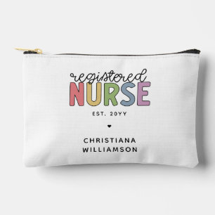 Custom Colourful Registered Nurse RN Graduation Accessory Pouch
