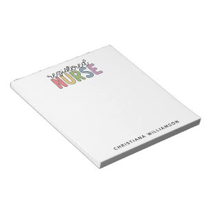Custom Colourful Registered Nurse RN Graduation Notepad
