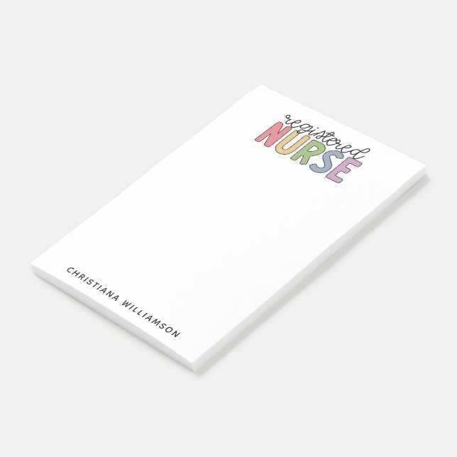 Custom Colourful Registered Nurse RN Graduation Post-it Notes (Angled)