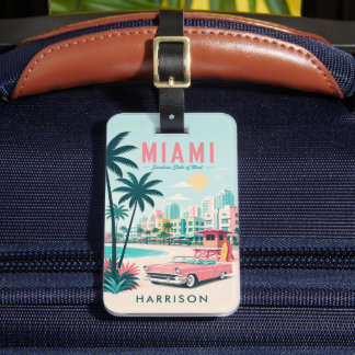 Custom Colourful Sky Beach Miami Floria Party Luggage Tag