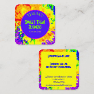 Custom Colourful Sweets Candy Business Promotion  Square Business Card