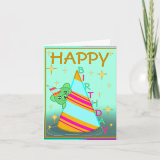 Custom Colourful Teddy Themed Birthday Card