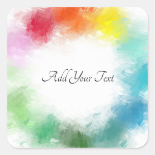 Custom Colourful Template Hand Script Modern Square Sticker