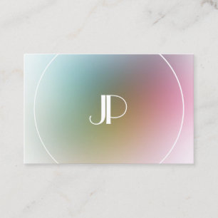 Custom Colourful Template Modern Elegant Monogram Business Card