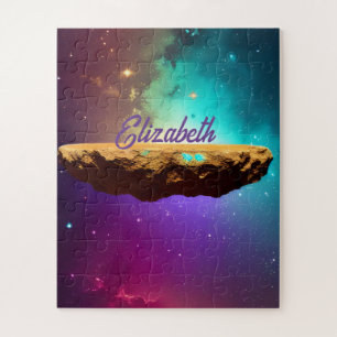 Custom Colourful Universe Floating Asteroid Name Jigsaw Puzzle