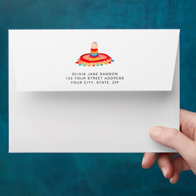 Custom Colourful Watercolor Sombrero Envelope (Hand)