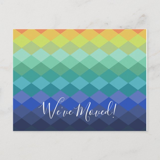 Custom Colourful We've Moved New Home Address Postcard (Front)