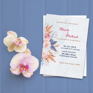 Custom Colourful Wildflower Wedding Invitation