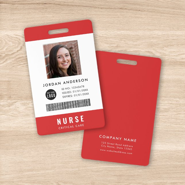 Custom Colours Add Logo Medical Employee Photo ID Badge (Creator Uploaded)