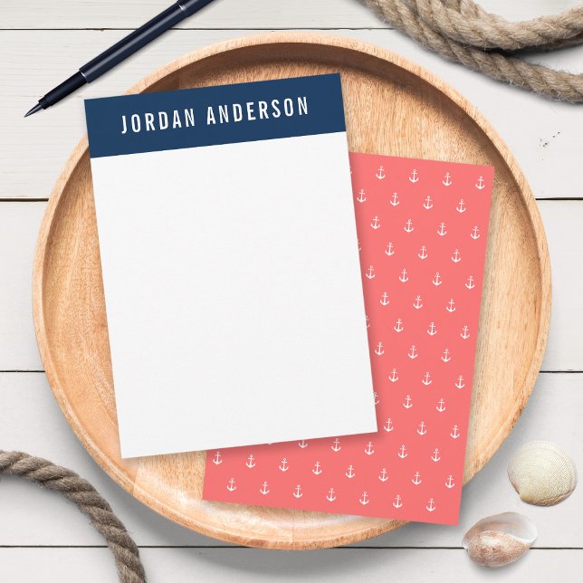 Custom Colours Add Name Nautical Anchor Card (Creator Uploaded)