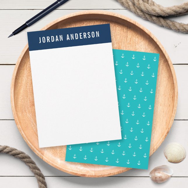 Custom Colours Add Name Nautical Anchor Card (Creator Uploaded)