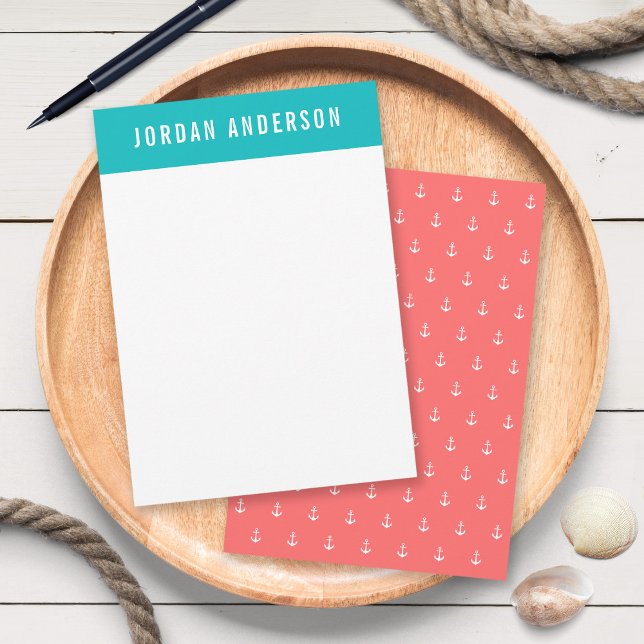 Custom Colours Add Name Nautical Anchor Card (Creator Uploaded)