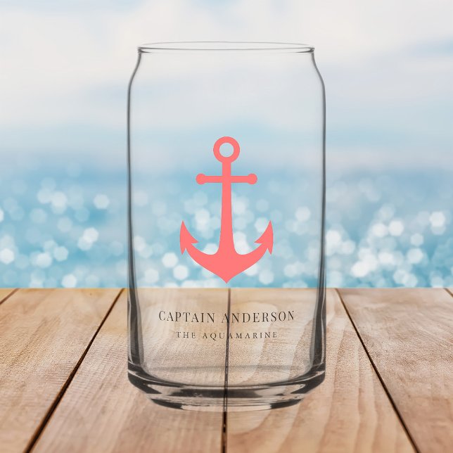Custom Colours Anchor Personalised Captain  Can Glass (Creator Uploaded)
