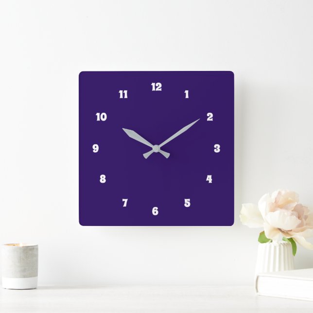 Custom Colours and Font Numbers Modern Design Cloc Square Wall Clock (Home)
