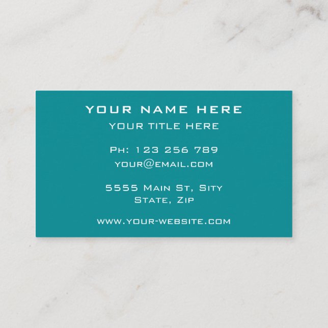 Custom Colours and Font Personalised Business Card (Back)