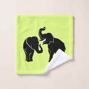 Custom Colours Bath Towels with Elephants Couple