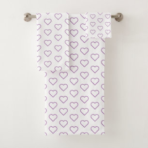 Custom Colours Bath Towels with Hearts