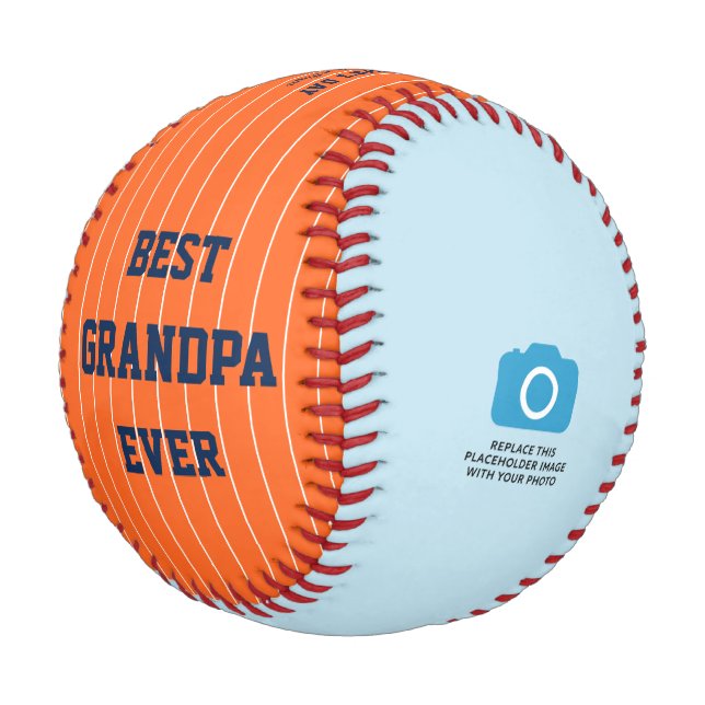 Custom Colours Best GrandPa Father's Day Photo Baseball (Angled)