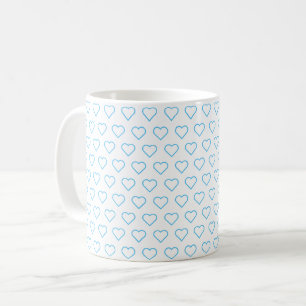 Custom Colours Coffee Mug with Hearts - Love Gift