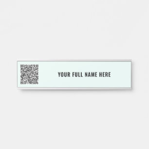 Custom Colours Door Sign with Your QR Code and Nam