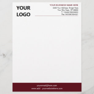 Custom Colours Elegant Design Letterhead with Logo