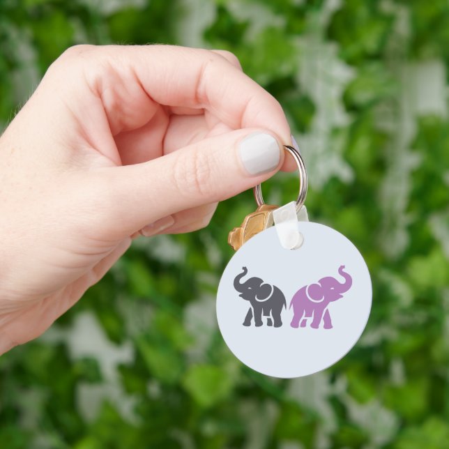 Custom  COLOURS Elephant Keychains (Hand)