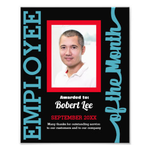 Custom colours employee of the month photo award print