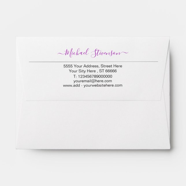 Custom Colours Envelope with Your Name Address Inf (Back (Top Flap))