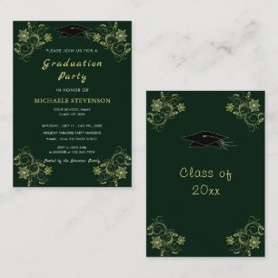 Custom Colours Gold Graduation Party Invitation