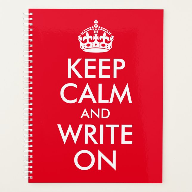 Custom Colours Keep Calm and Write On Planner (Front)