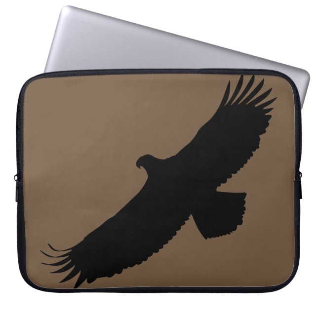 Custom Colours Laptop Sleeve Eagle Flying - Brown (Front)