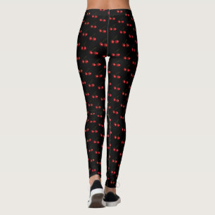 Custom Colours Leggings with Red Sweet Cherries