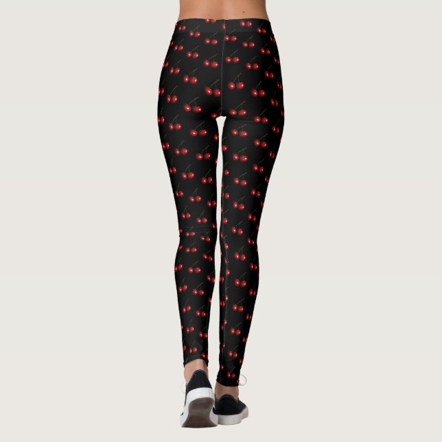 Custom Colours Leggings with Red Sweet Cherries (Back)