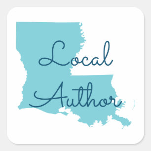 Custom Colours Louisiana Local Author Square Sticker