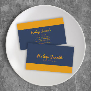 Custom Colours Minimalist Colour Block Modern Scri Business Card