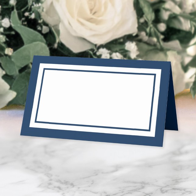 Custom Colours Modern Classic White Centre Place Card (Creator Uploaded)