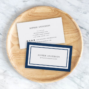 Custom Colours Modern Classic White Centre V1 Business Card