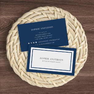 Custom Colours Modern Classic White Centre V2 Business Card